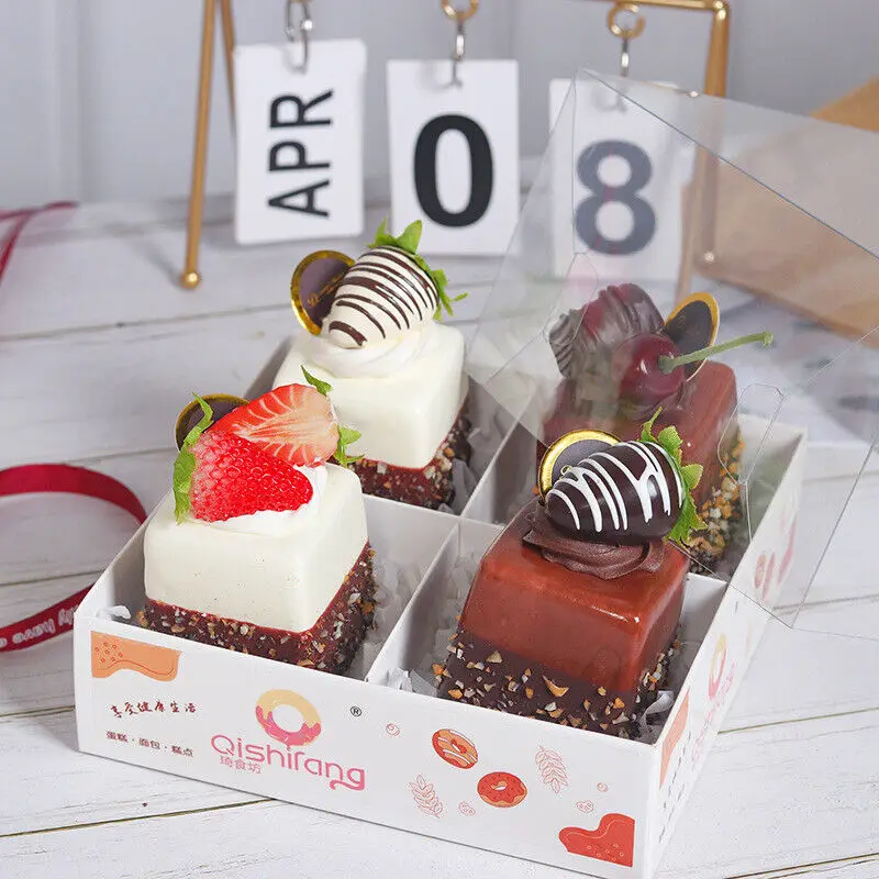 

4pcs Artificial Strawberry Fruit Cake Model Simulation Decor Food Fake Dessert Photography Pro Food Simulation Cake New