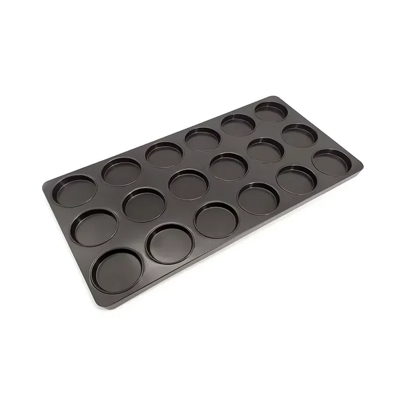Commercial 18 Cavity Burger Pan Aluminum Coated Steel Non Stick Baking Tray Industrial Bread Mold for Oven Restaurant Use Non