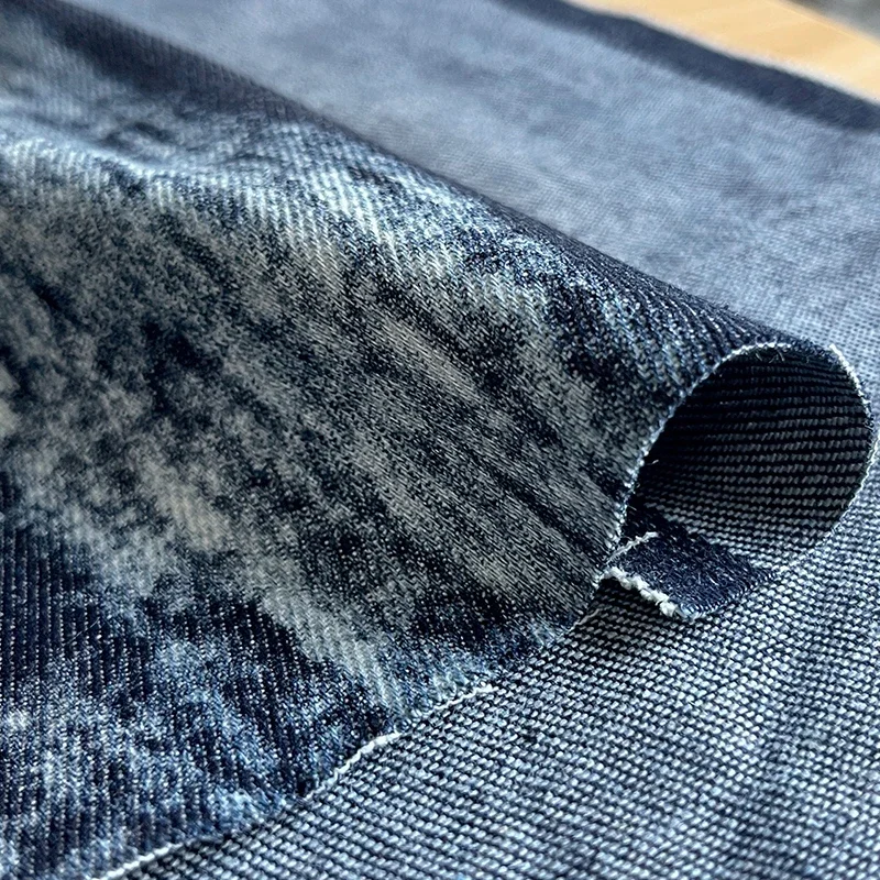 Denim Fabric Dark Blue Creative Bag Clothing Designer Wholesale Cloth Diy Sewing By The Meters Material