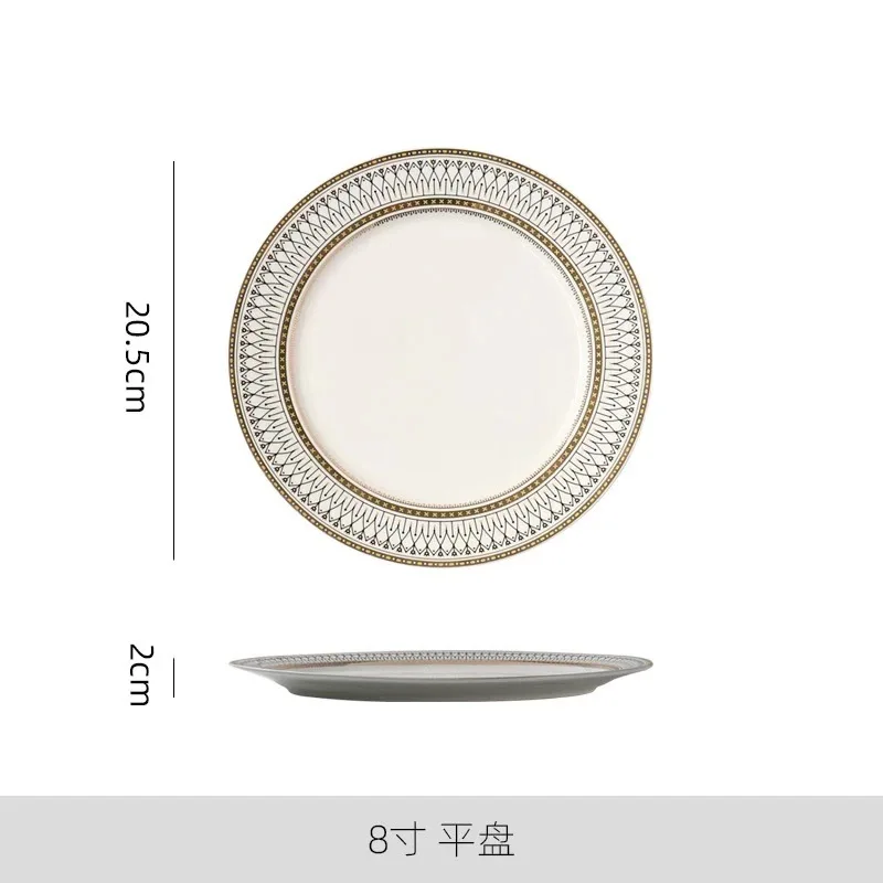 Creative Ceramic Phnom Penh Nordic Western Cuisine Plate Hotel Tableware Set Home Cuisine Beef Plate view 6
