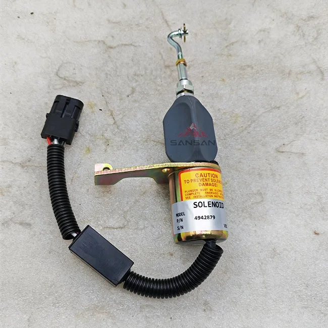 Excavator Spare Parts High Quality Fuel Stop Solenoid Valve 4942879 12V 24V 5295567 5254169 C5254169 D59-002-01A SD-008A2