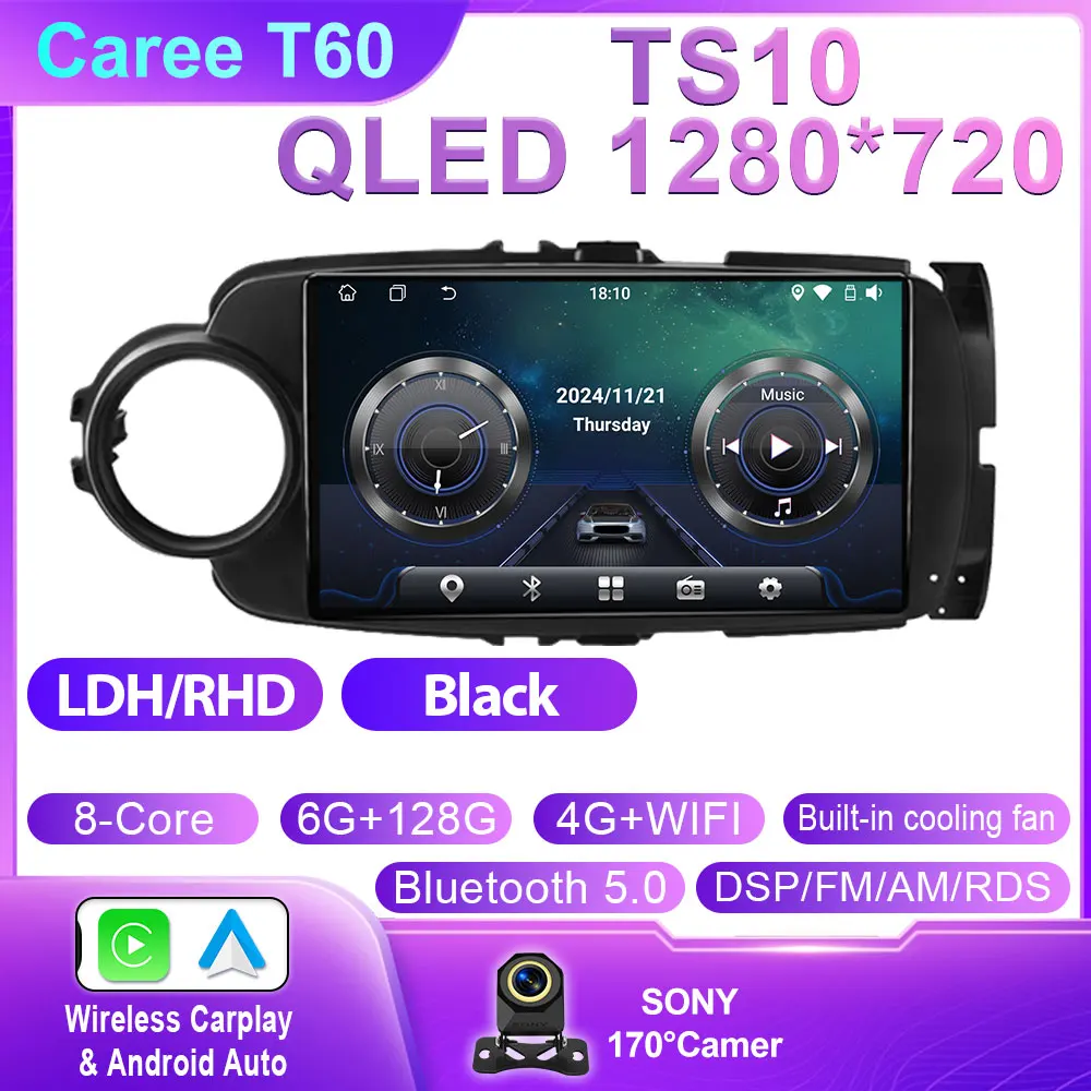 Android 15 Carplay Autoradio Voor Toyota Yaris 2012 2013 2014 2015 2016 2017 LHD RHD Navigatie GPS Multimedia speler Stereo WIFI