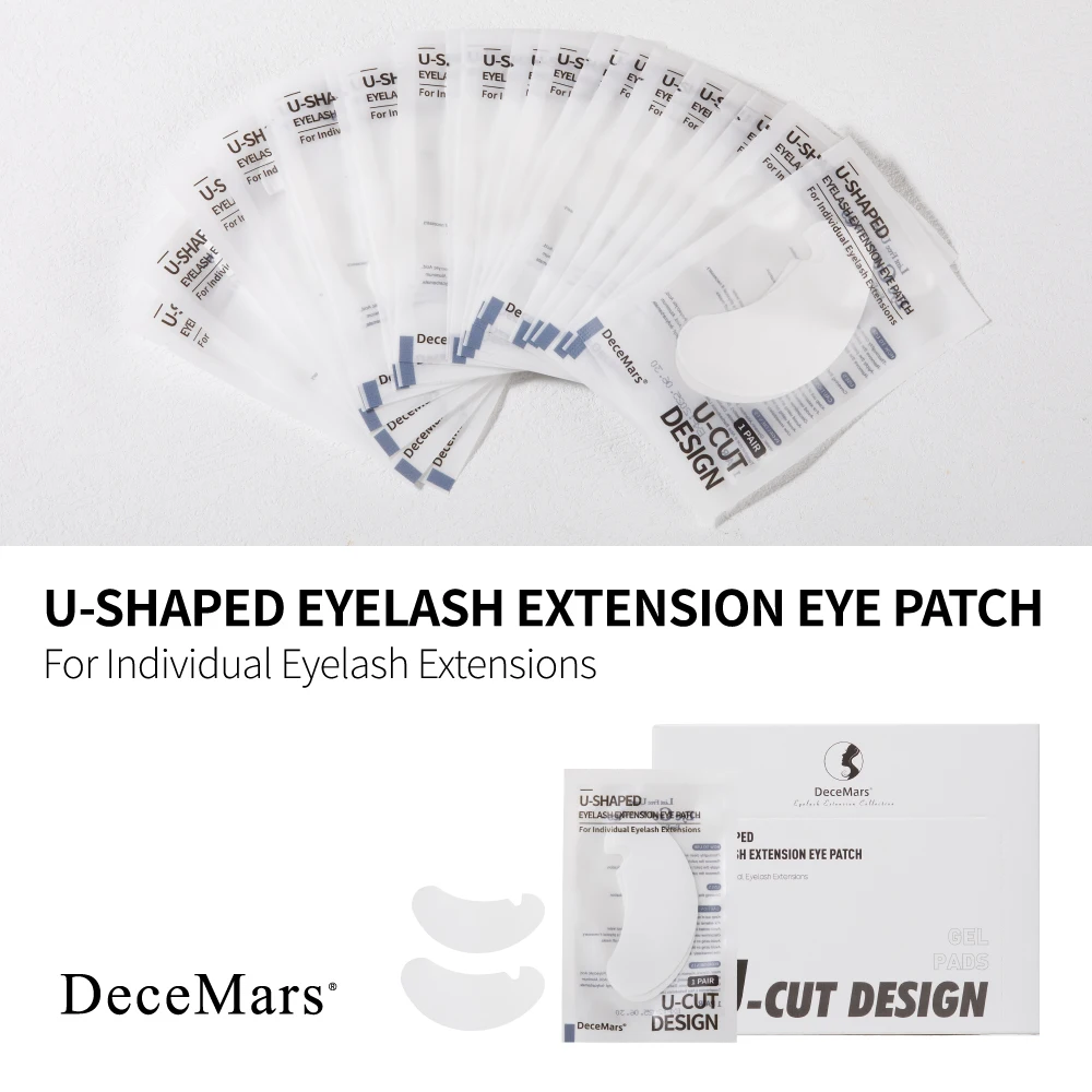 DeceMars U-CUT Design Eye Patches for Eyelash Extension Use (50 Pairs/Pack)