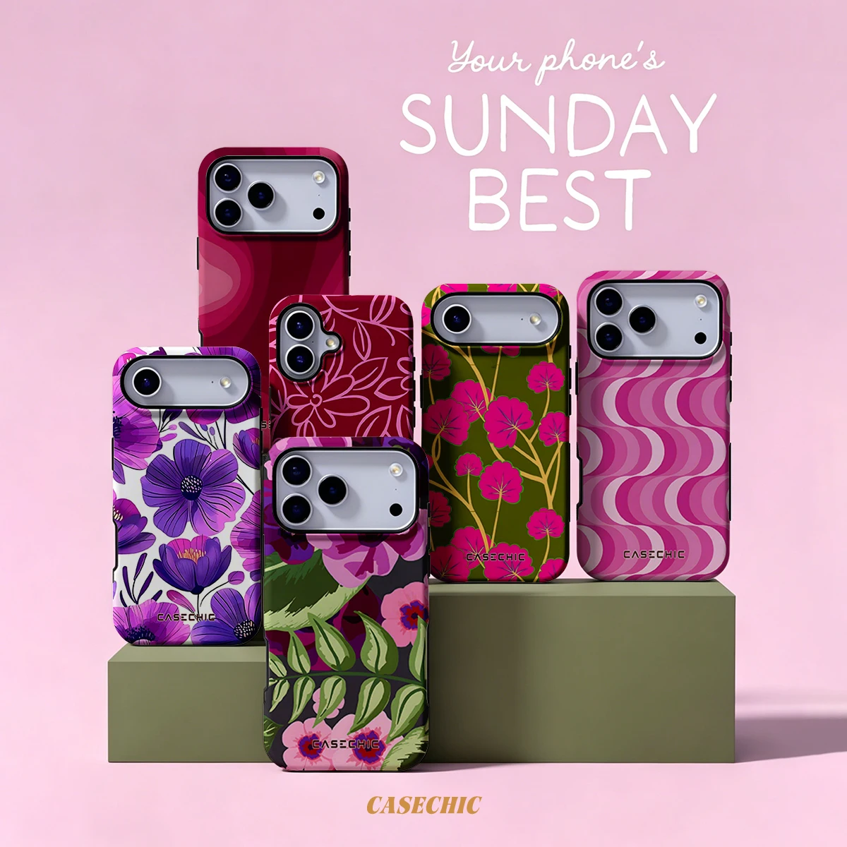 Magenta Anemone Case for Samsung Galaxy S26 S25 S24 S23 Ultra Drop Resistant Glossy Dual-Layer Cover CaseChic