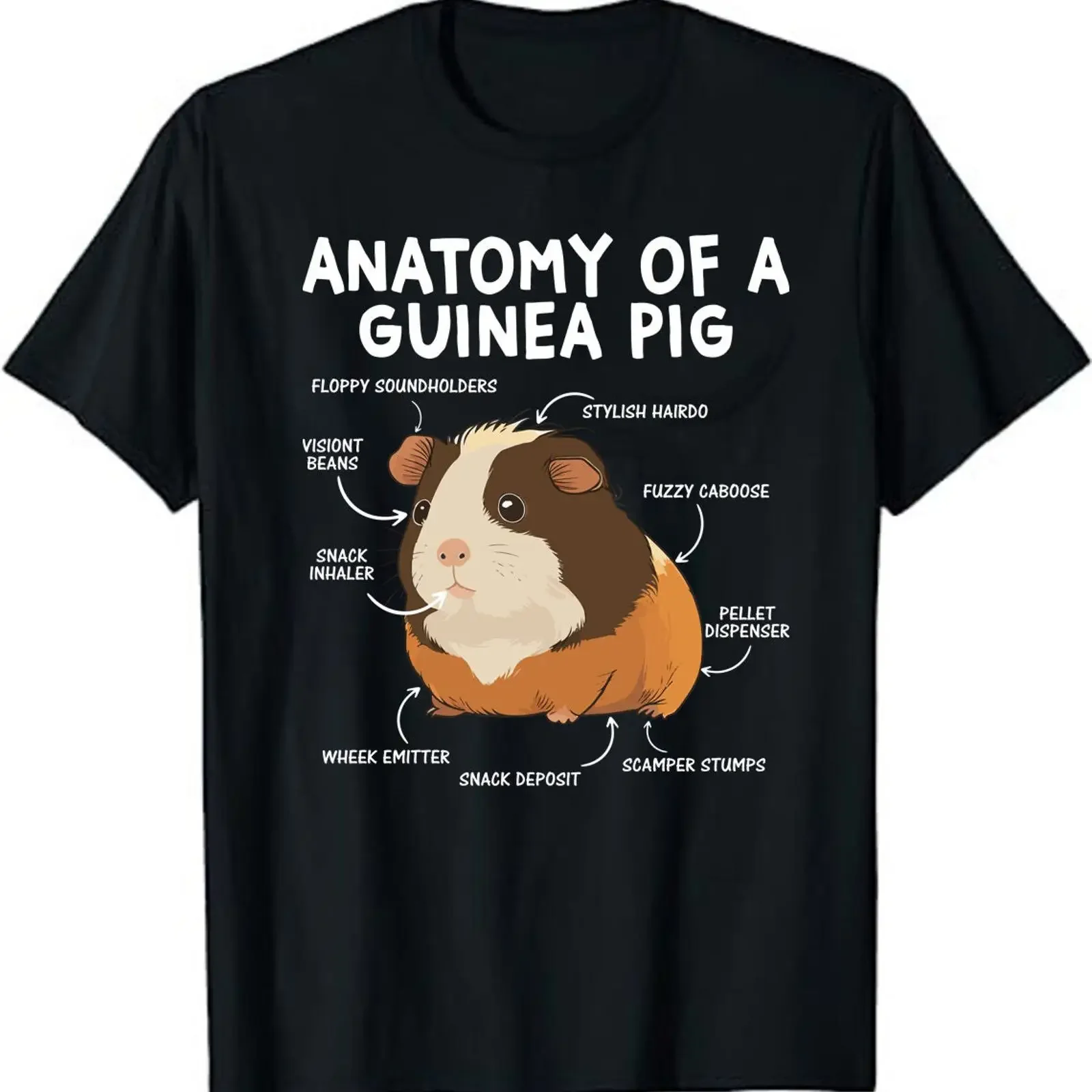 Funny Anatomy of a Guinea Pig T Shirt Lover Cute Cavy Rodent Mom Dad Clothing Animal vintage Washed Comfortable Casual