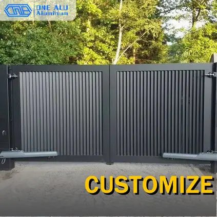 Automatic Aluminum Gate Modern House Garden Gate Driveway Entrance Gate Privacy Security Heavy Duty Customizable