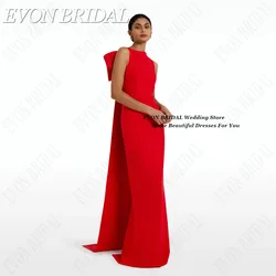 EVON BRIDAL Satin Celebrity Dresses Dubai Woman Sleeveless Mermaid Evening Gown Floor Length Scoop Neck Vestidos De Ocasião