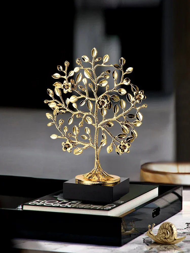 Fortune tree ornaments, light luxury, high-end fortune office, cash cow, living room, wine cabinet, decorations, housewarming gi