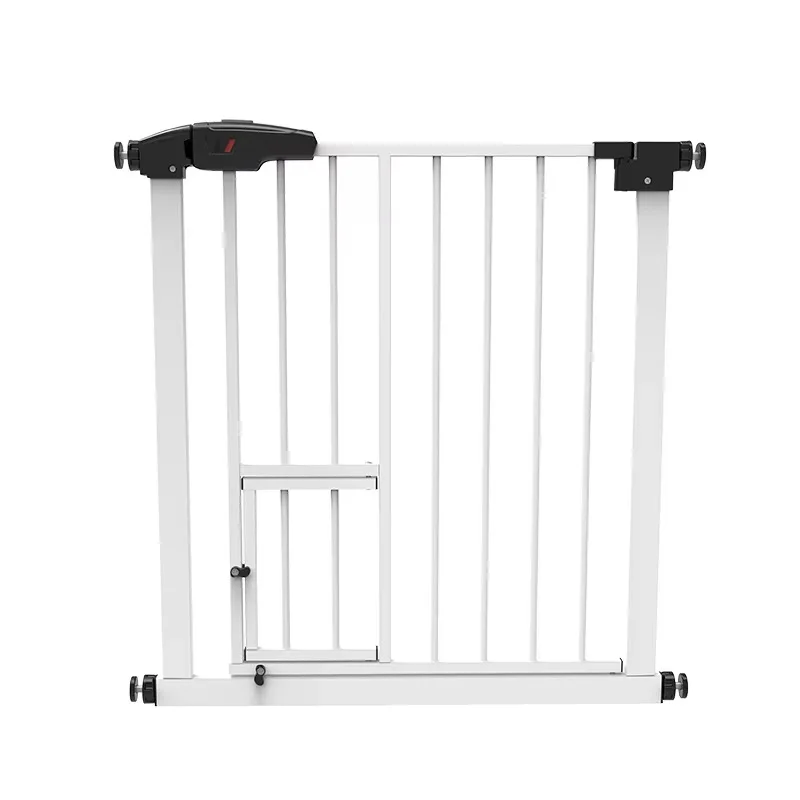 Pressure Mount Pet Gate Built In Swing Access Door Drill  Dense Vertical Bar Adjustable Wide Dog Cat Isolation Barrier