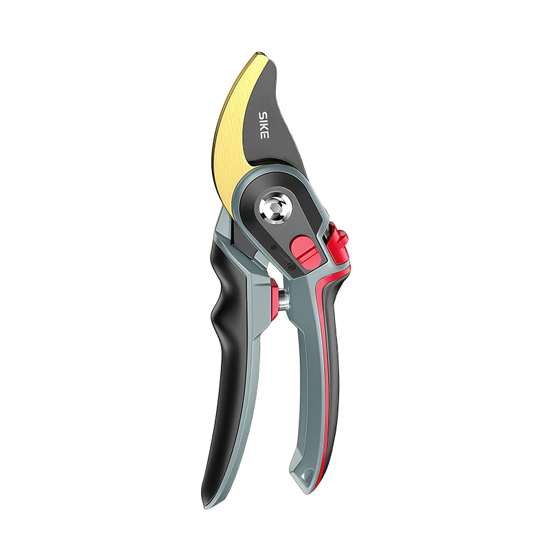 Pruning Shears 8in SK5 Steel Heavy Duty Manual Garden Scissors for Hedge Floral Green Plants with Carry Bag