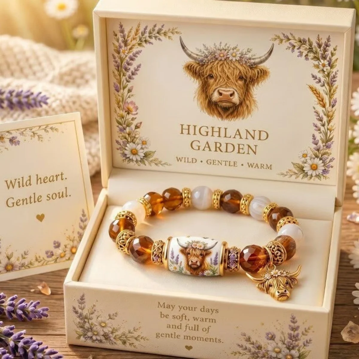 Zarte Armbänder im Frühlingsgarten-Stil mit Glasperlen für Damen und Herren, mit Charm-Anhängern wie Kolibri, Sonnenblume, Biene und Ochsenkopf, Heilschmuck. – Detail 26