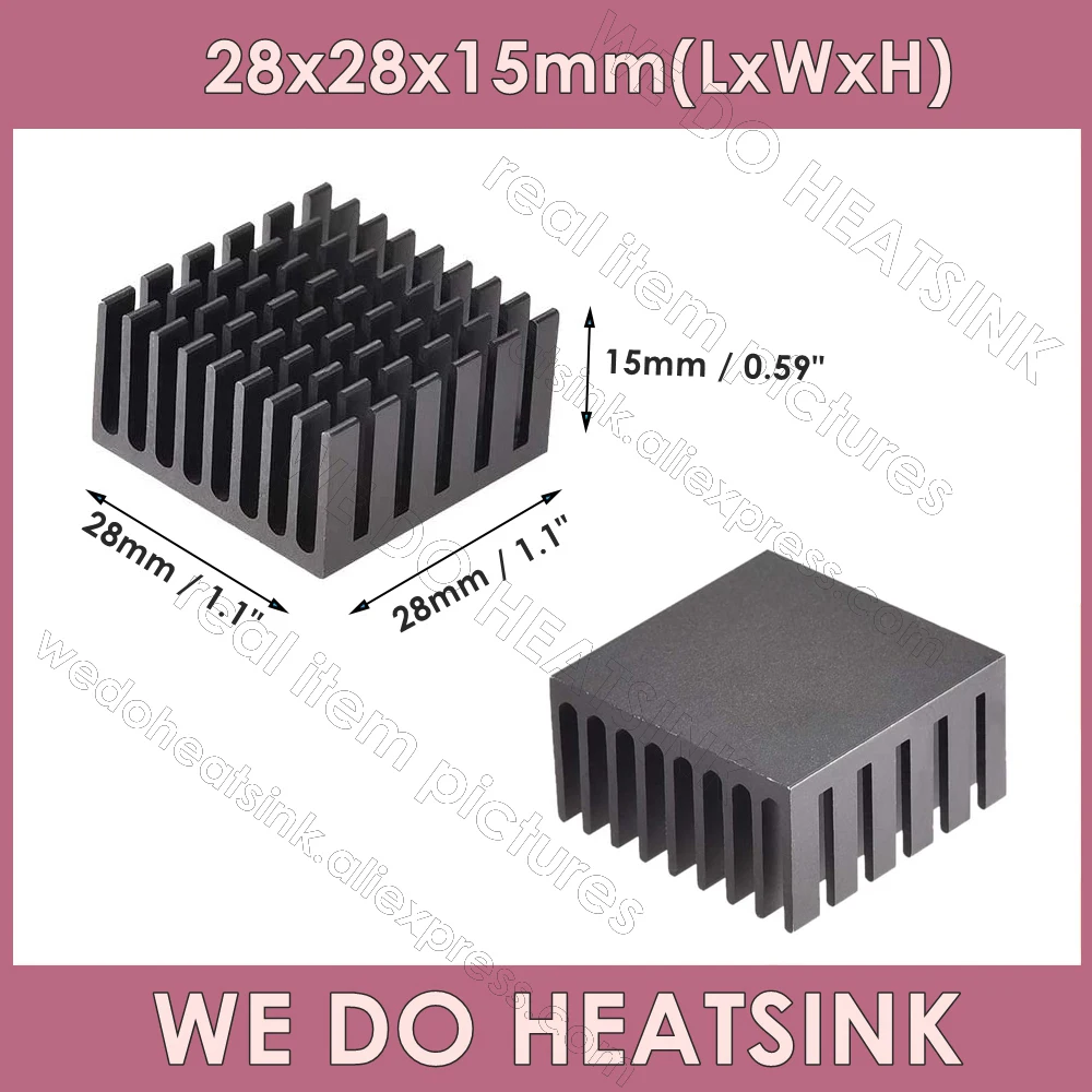 Aluminum Heatsink 28x28x15mm / 1.1x1.1x0.59\