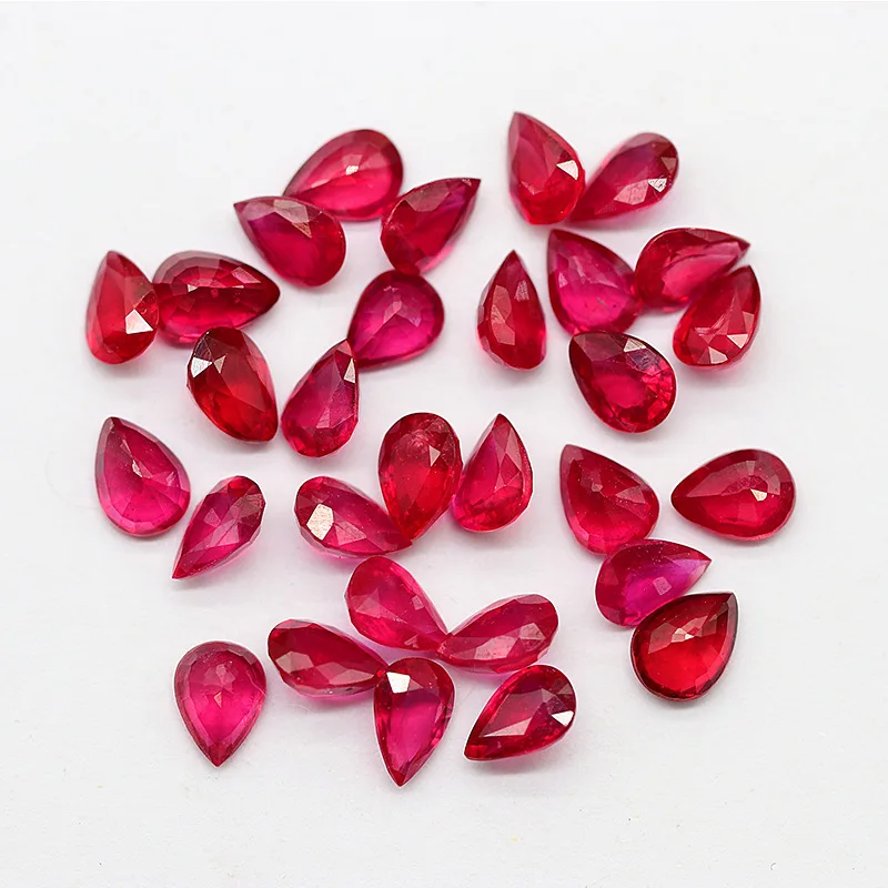 

2 шт./лот африканский натуральный рубин 4*6 мм грушевидной формы для ювелирных изделий 18K/24K