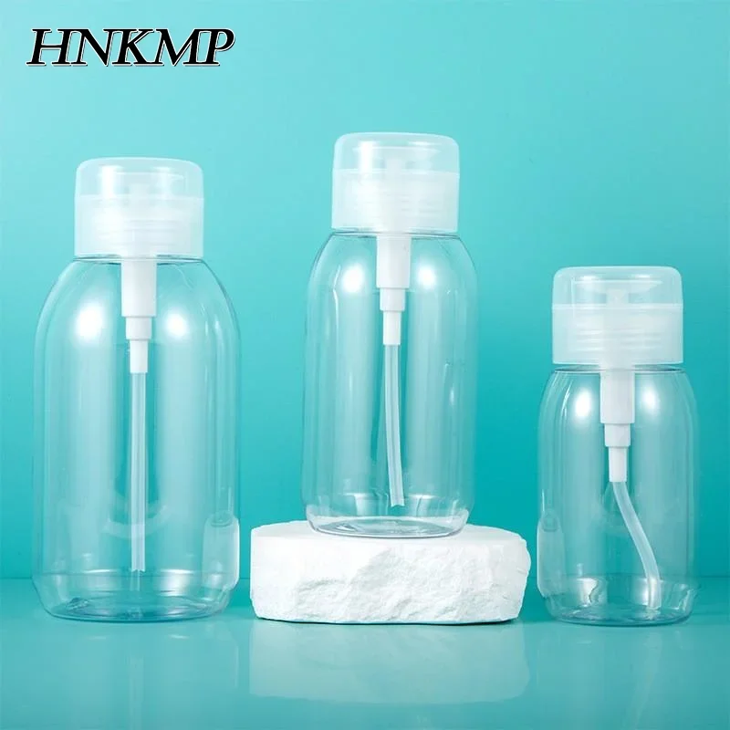 200/300/500ml garrafa recarregável push-tipo engarrafamento empurrar para baixo garrafa dispensadora de bomba vazia para unha polonês removedor de maquiagem garrafa