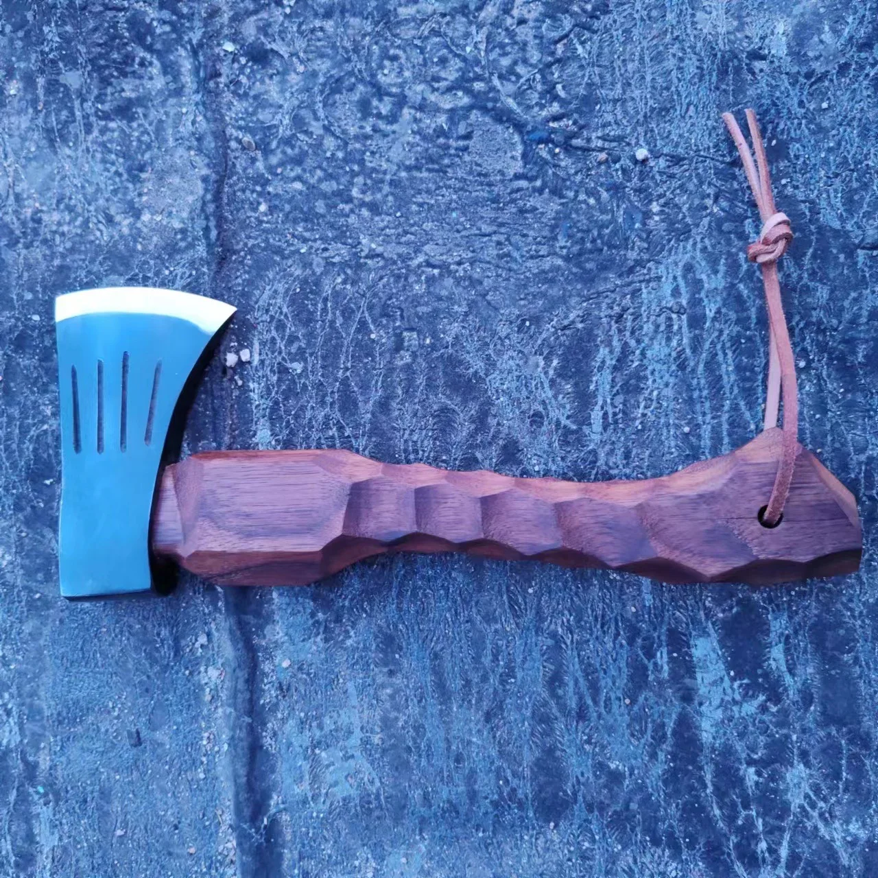 

New Outdoor Camping Hand Axe Manganese Steel Forging Tactical Fire Department Black Walnut Axe Portable and Portable EDC Tool