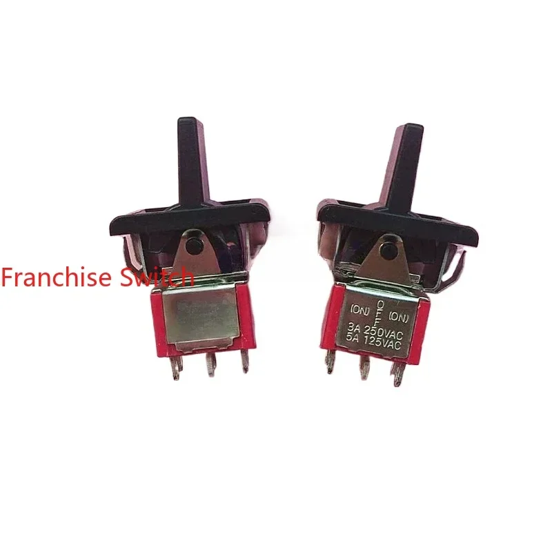 

10 шт. кнопочных переключателей с плоской ручкой R8018A-P14, 6 контактов, 3 положения, двусторонние, с самовозвратом T80-R