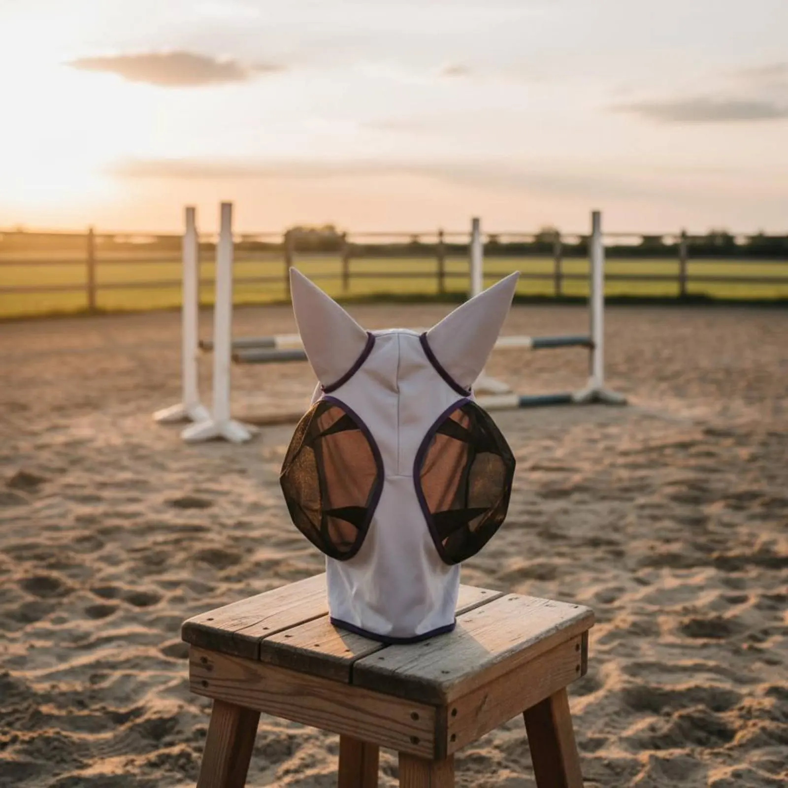 Full Face Horse Fly Mask Protection Horse Fly Mask with Ears Equine Gear Long-Lasting Adjustable Straps for Stable