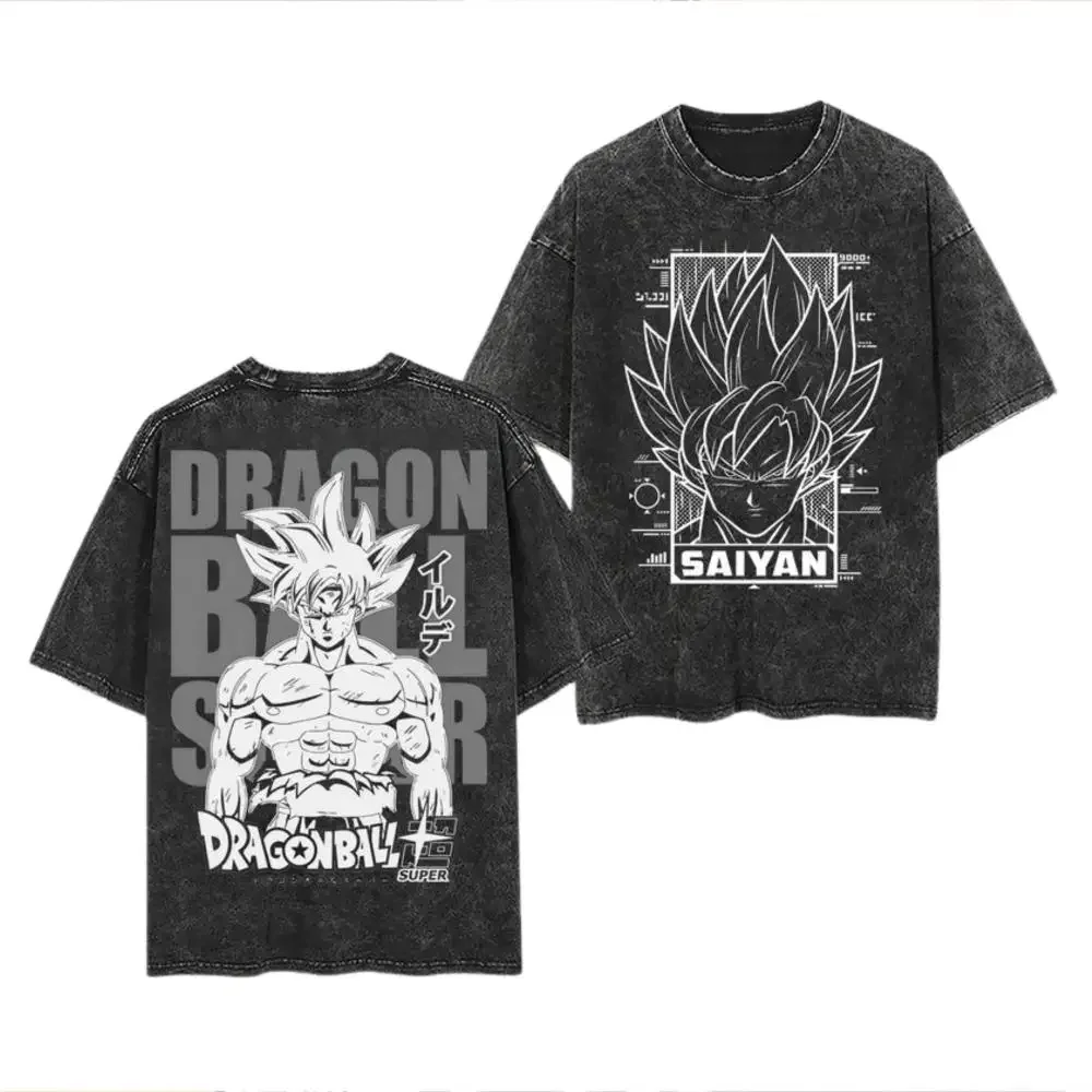 Anime Dragon Ball Cosplay Gewassen T-shirt Katoen Korte Mouw Tops Casual Sport Fitness T-shirt Mannen Vrouwen Harajuku Y2K Kleding