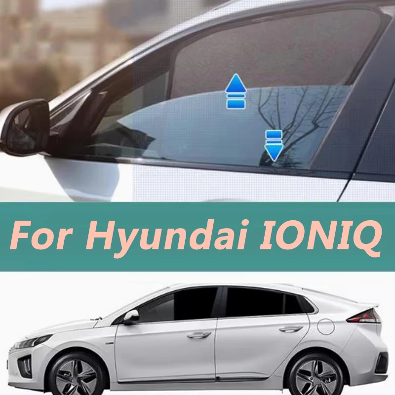 

For Hyundai IONIQ 2016-2022 Car Sunshade Side Window Mesh Curtain Sunscreen Insulation Front Windshield Shading Cloth