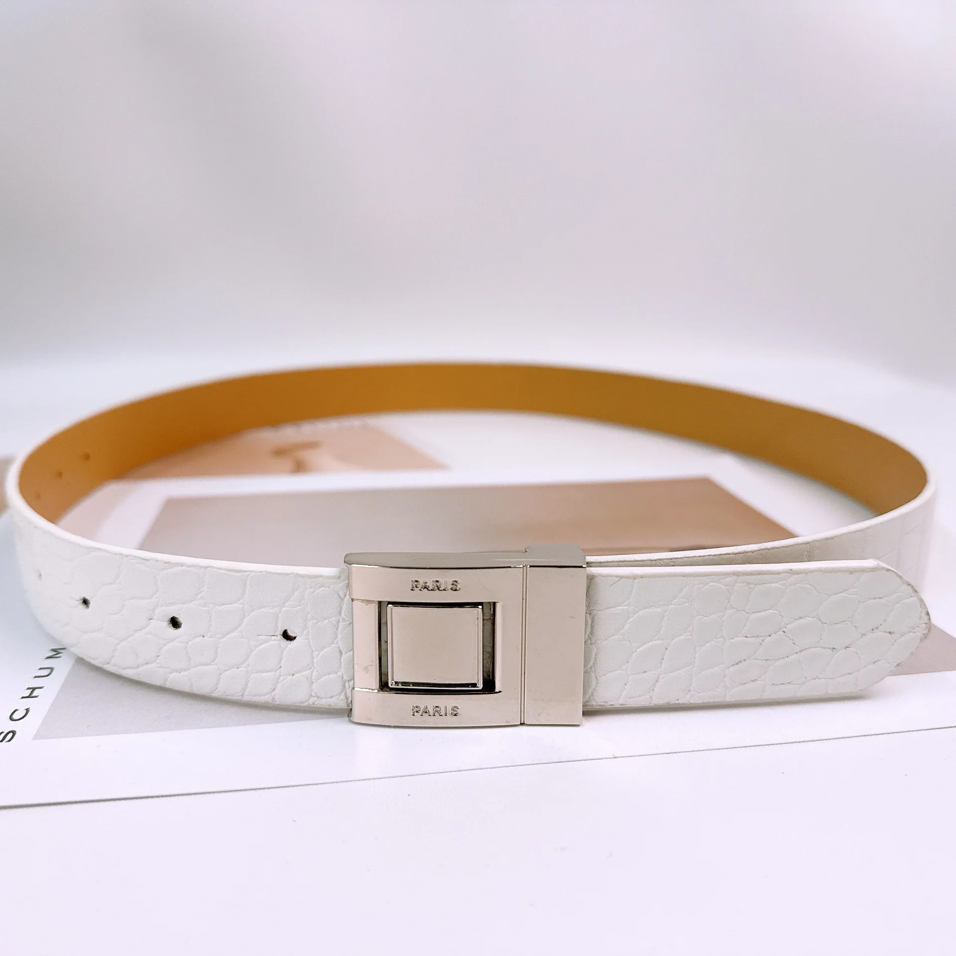 Женский узкий кожаный ремень, однотонный винтажный металлический ремень с пряжкой, регулируемый тонкий пояс для платья, джинсов, пальто