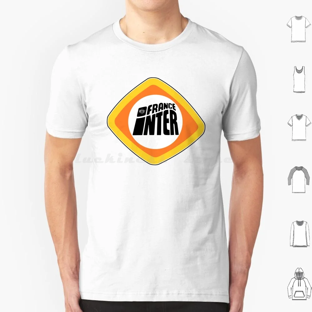 Logo Vintage Radio Francia Inter camiseta tamaño grande 100% algodón Radio Vintage Francia Inter Jeu juego información Pop Ortf música