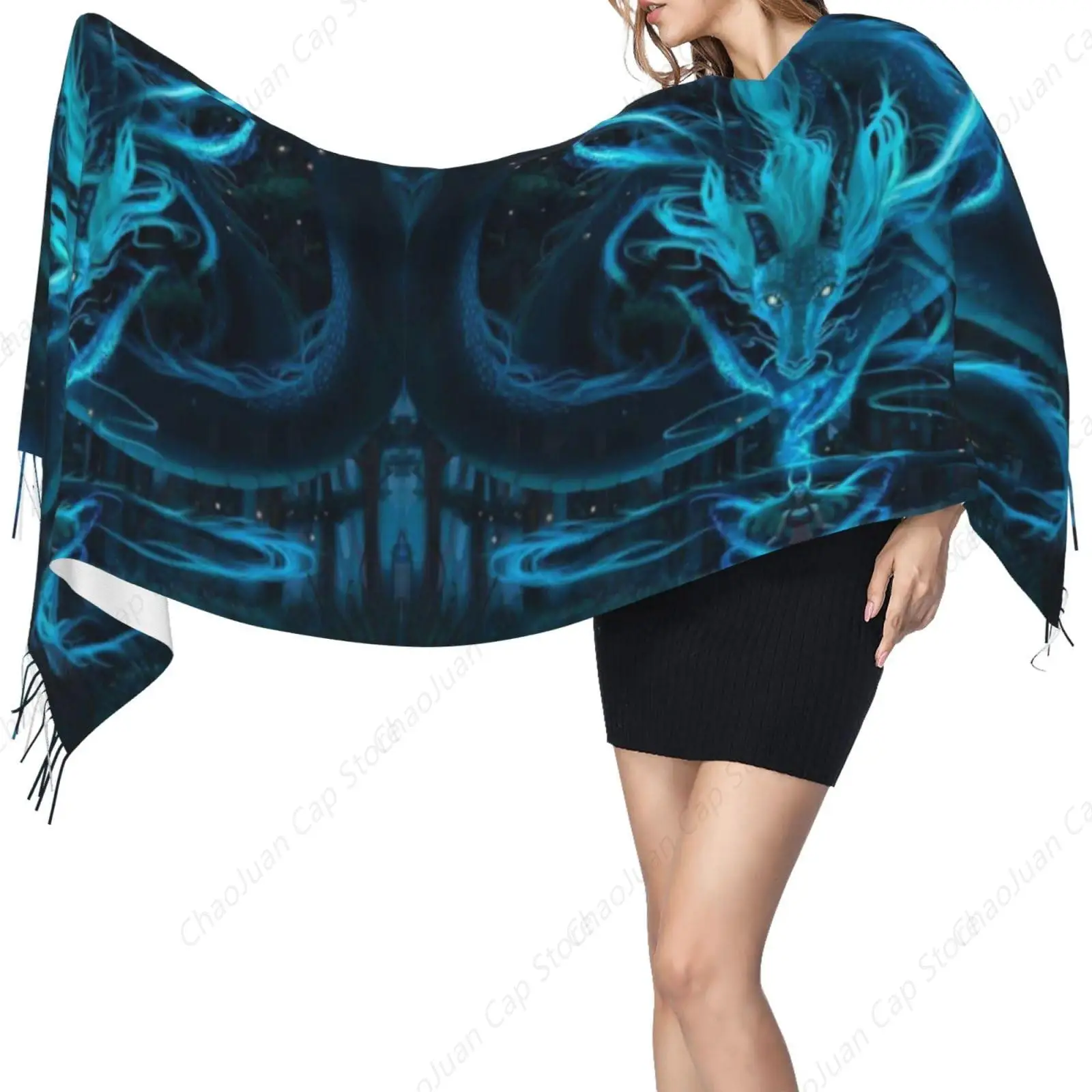 

Blue Dragon Women's Scarf Pashmina Shawl Wrap for Evening Dress Wedding Bridal Winter Warm Large Scarves