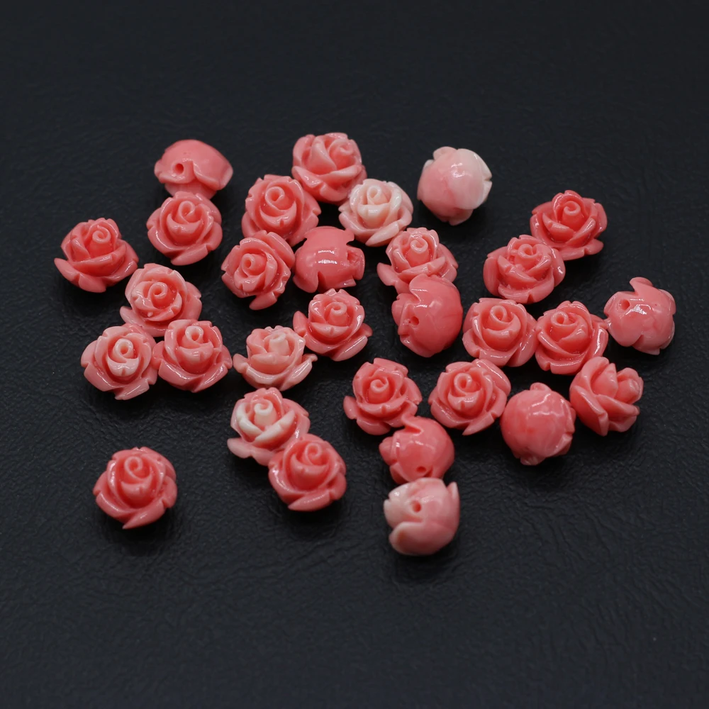 10pcs/Pack 10/11/12/15mm Flower Shape Red Natural Coral Loose Beads for Jewelry Making DIY Necklace Bracelet Earrings Accessory
