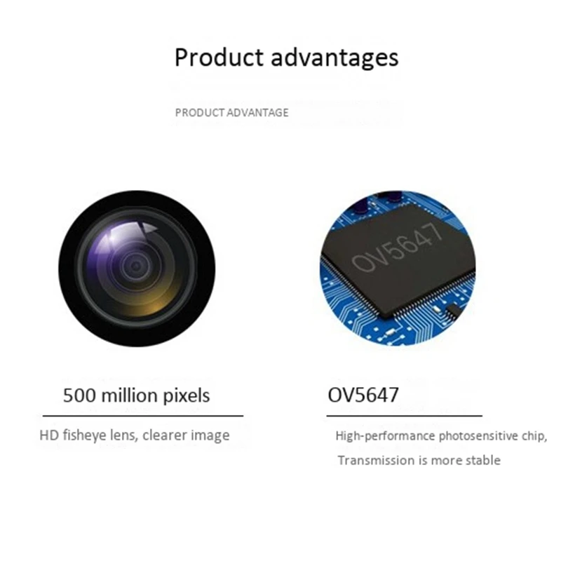 Modul kamera definisi tinggi, 5 juta piksel 32X32 Mm 175 derajat lensa besar kamera cocok untuk Raspberry Pi