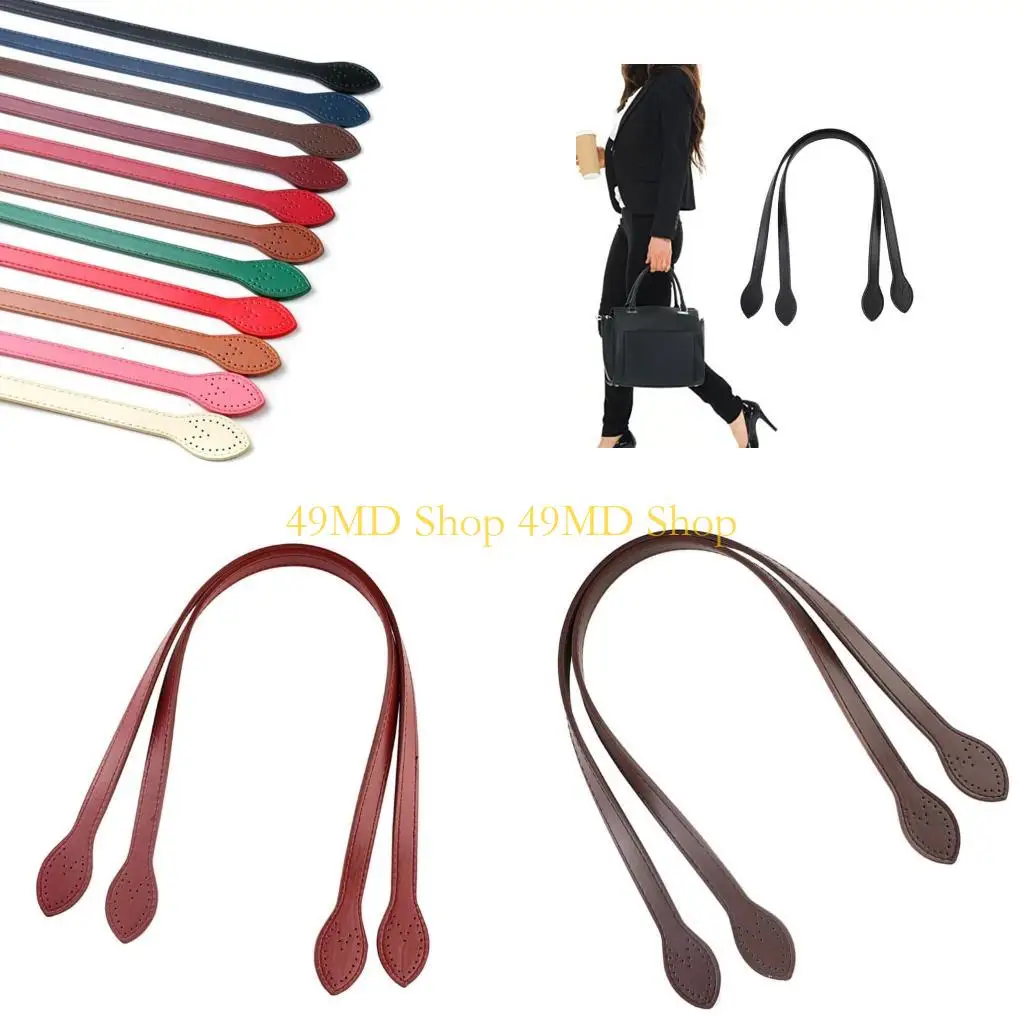 

49MD 2pcs Artificial Leather Bag Strap Replacement Accesories Bekt for Handbags