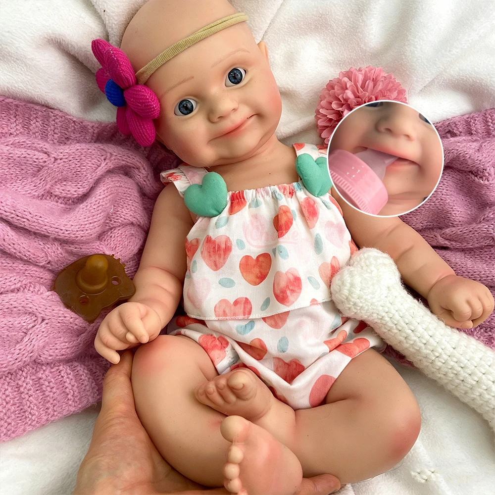 

Реалистичная 20-дюймовая силиконовая кукла-реборн Мэдди с открывающимся ртом, моющаяся, с изысканными деталями, новорожденная кукла, подарок для семьи