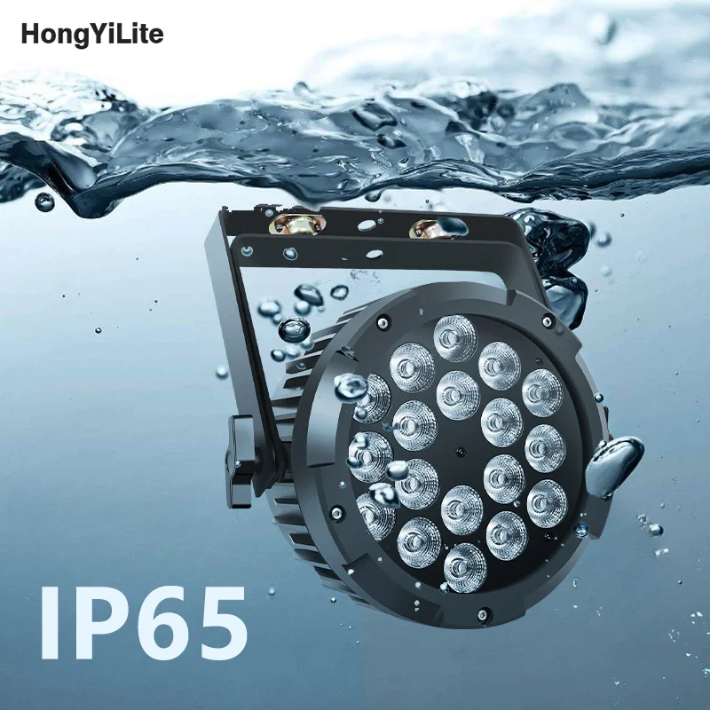HongYiLite 18x18W светодиодный светильник Par Can RGBWAUV 6in1 IP65 водонепроницаемый сценический светильник DMX512 для бара, клуба, концерта, DJ, сценического шоу, свадьбы