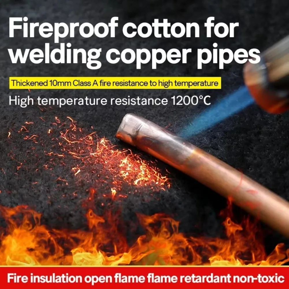 Coperta protettiva per saldatura ignifuga ignifuga in feltro nero in fibra di carbonio Tappetino protettivo per torcia resistente alle alte temperature