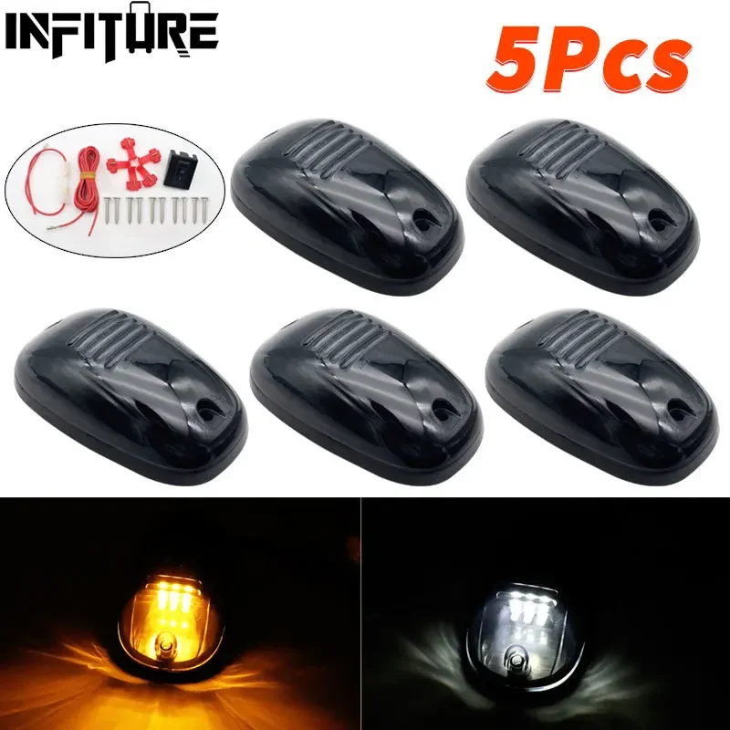 5x Car Cab Roof Marker Lights Doom Lights 9 Led Smoked Lens Bulbs Signal Cabus Pickup Truck Lights For  Dodge RAM Head Light