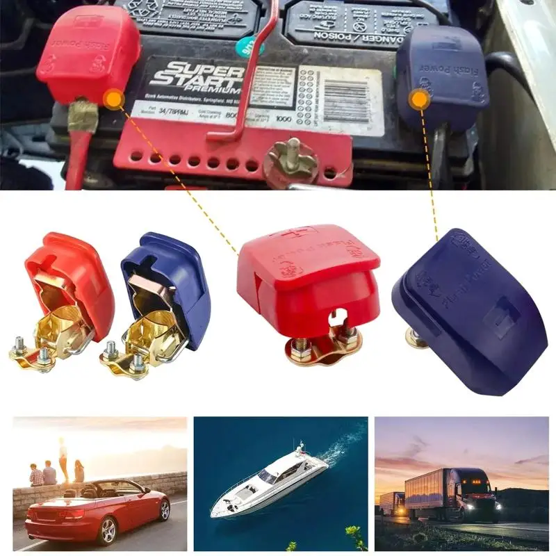 Car Battery Terminal Connectors Heavy Duty Quick Release Brass Auto Positive and Negative Post for Easy Battery Installation