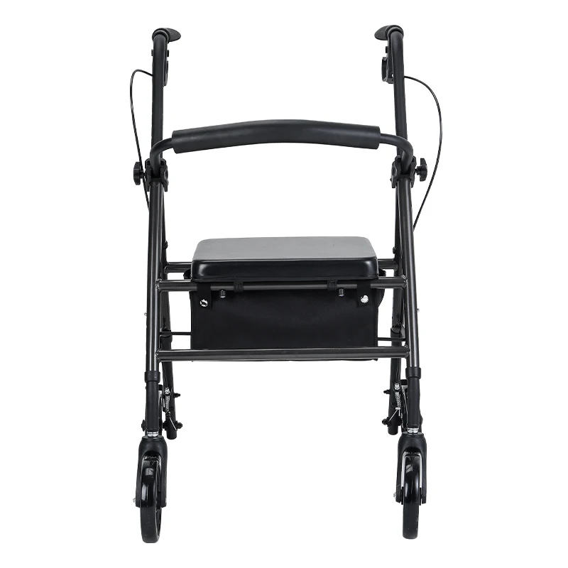 folding walker portable patient adjustable shopping medical outdoor steel rollator walker with seat