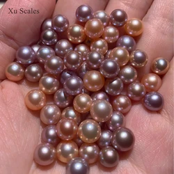 100% Natural Freshwater Edison 9mm Round Highlights Multi Color Pearl DIY Pendant Ring Perforated Wholesale Loose Beads BAJ