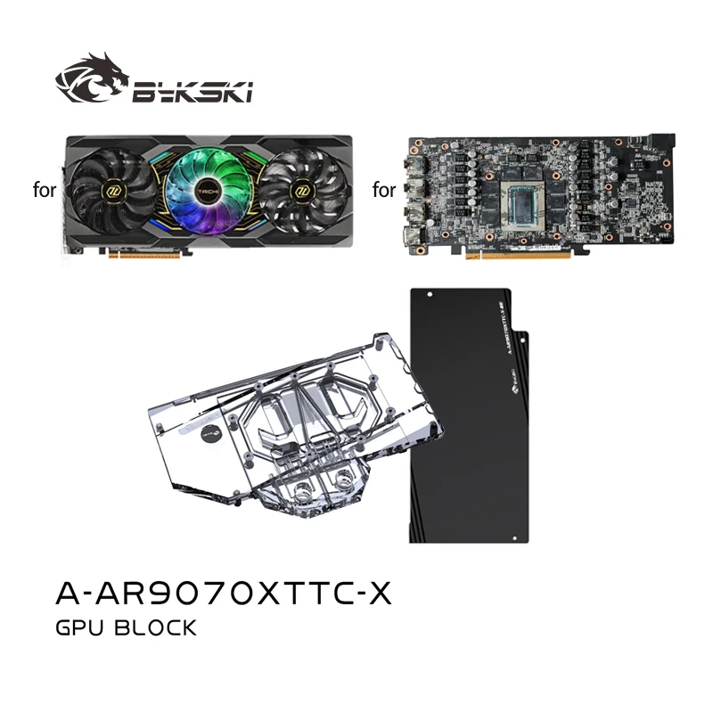 Bykski GPU Block Use for ASRock AMD Radeon RX 9070 XT Taichi OC Video Card Copper Cooling Radiator RGB SYNC A-AR9070XTTC-X