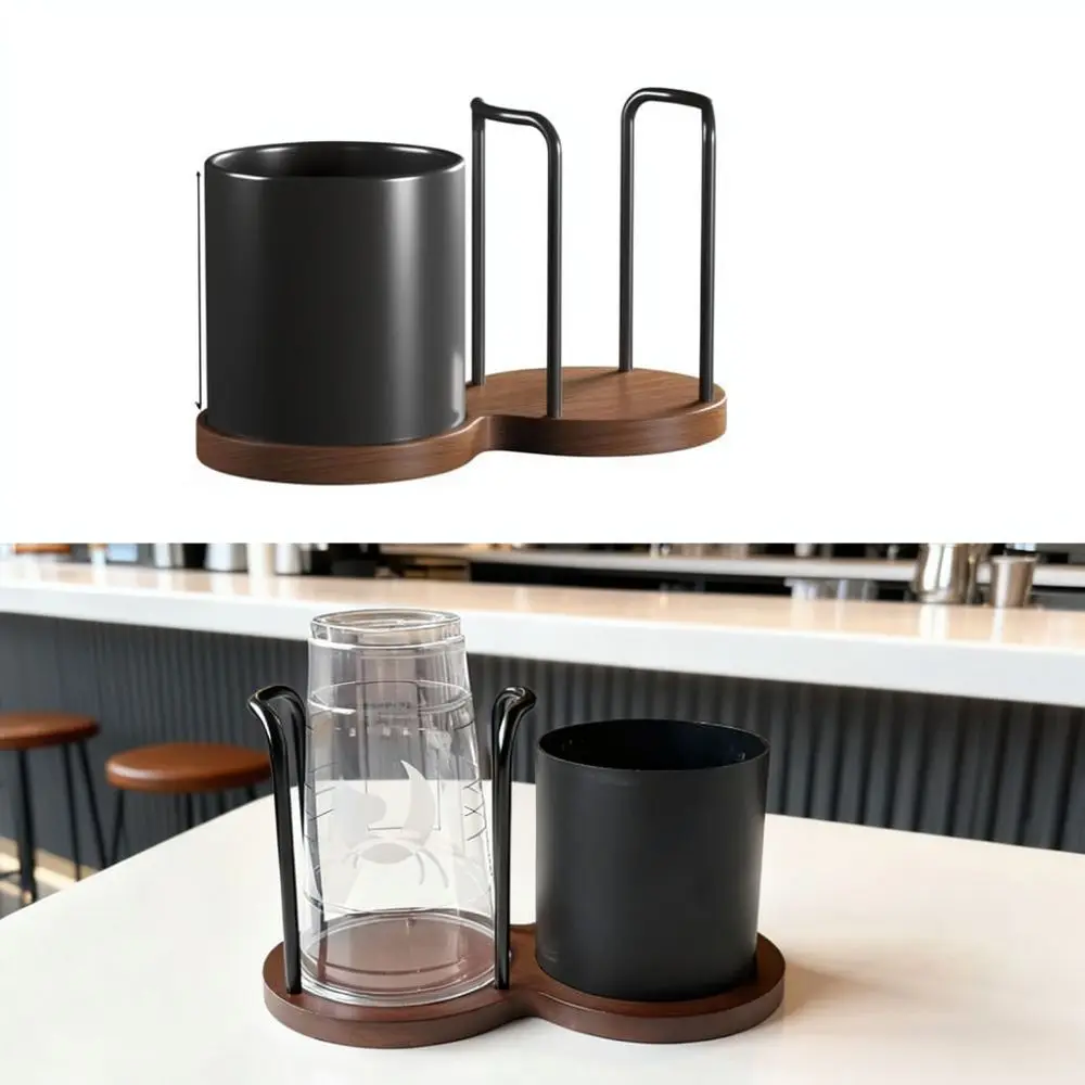 Wooden Cup Storage Dispenser For Ouchengjun Desktop Organizer Kitchen Countertop Disposable Paper Cup Holder Rack Stand view 5