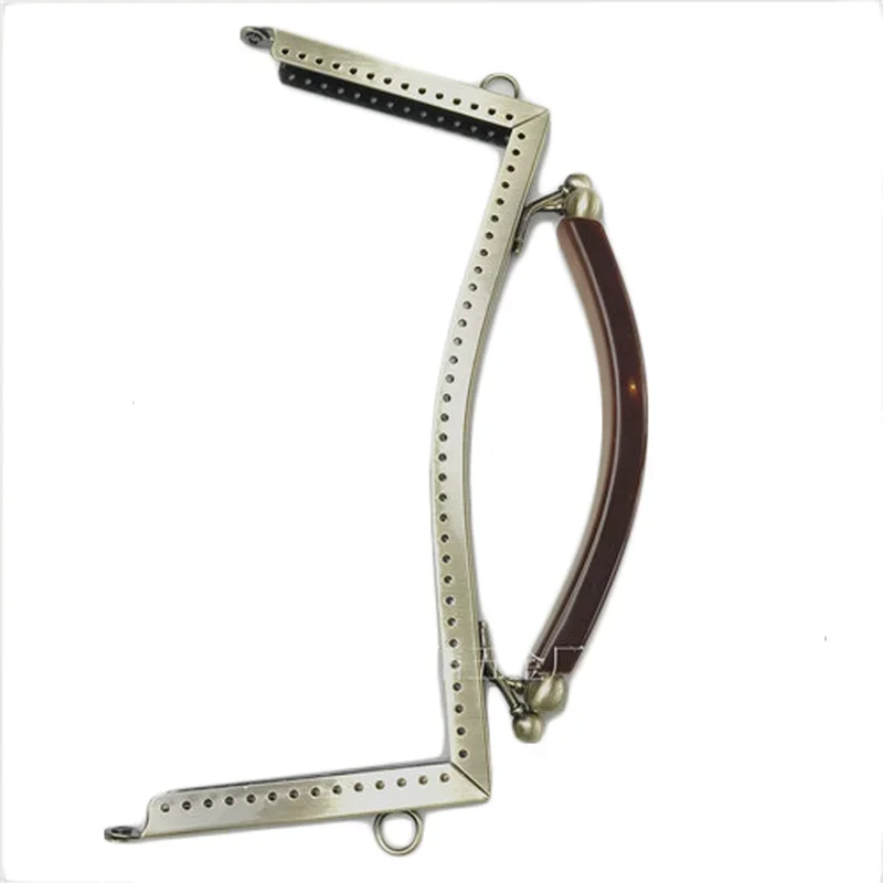 21.5cm Square Round Wood Metal Frame Kiss Clasp for Handle Bag Purse Accessories DIY Metal Kiss Clasp Lock Frame