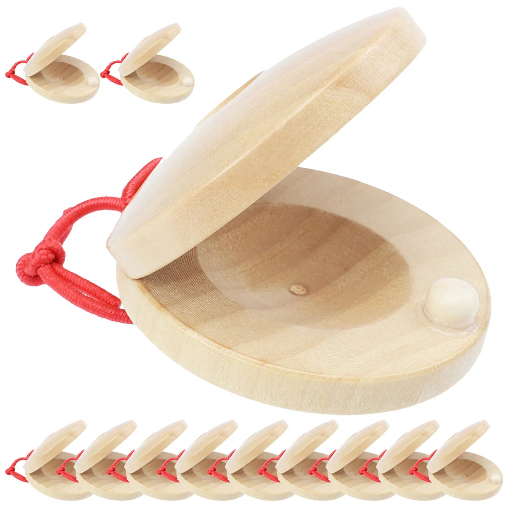 

12 Pcs Wooden Music Instrument Castanets Small Rhythm for Children Musical Kids