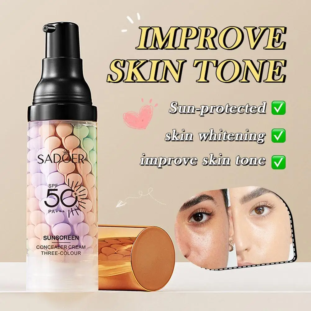 SPF50 + 메이크업 프라이머 모이스처라이징 아이솔레이션 크림, 보이지 않는 모공 페이셜 베이스, 브라이트닝 교정, 피부 톤 리프레시 화장품