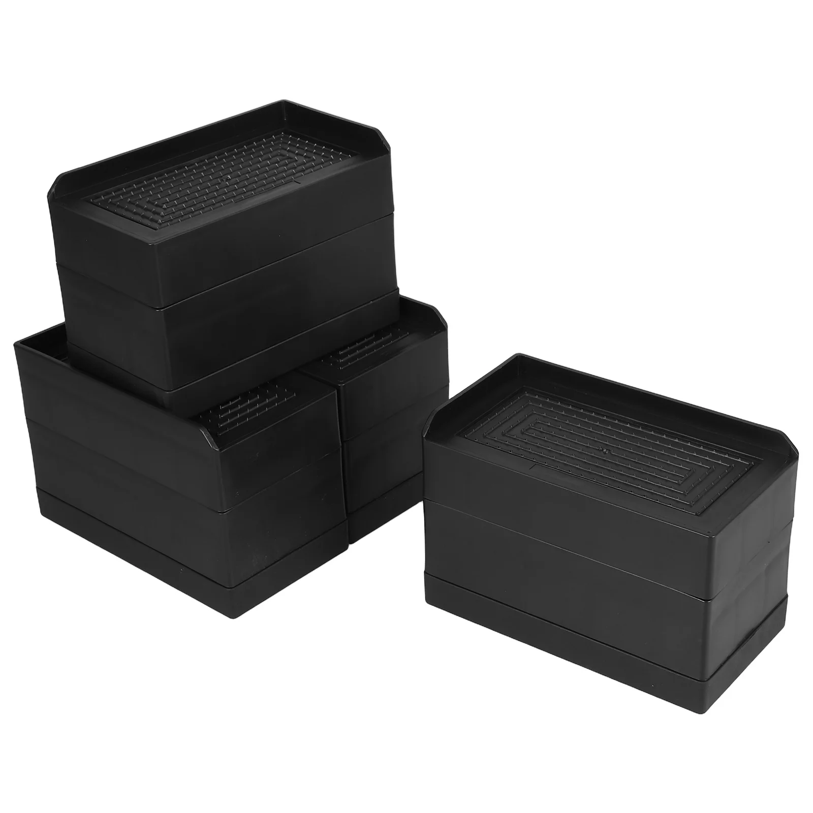 

4pcs Heavy-Duty Bed Risers Rubber Furniture Lifts Non-Slip Elevated Base For Beds Tables Chairs Coffee Tables Storage Space