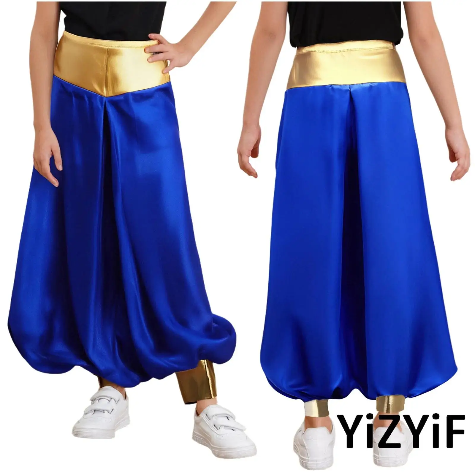 

Festive Medieval Style Pants for Boys Flowy Harem High Waist Loose Harem Trousers Halloween Arabian Prince Cosplay Pants