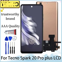 6.78“AMOLED For Tecno Spark 20 Pro Plus LCD Display Screen+Touch Digitizer For Tecno KJ7 note 40pro X6850 X 6851 LCD Replacement