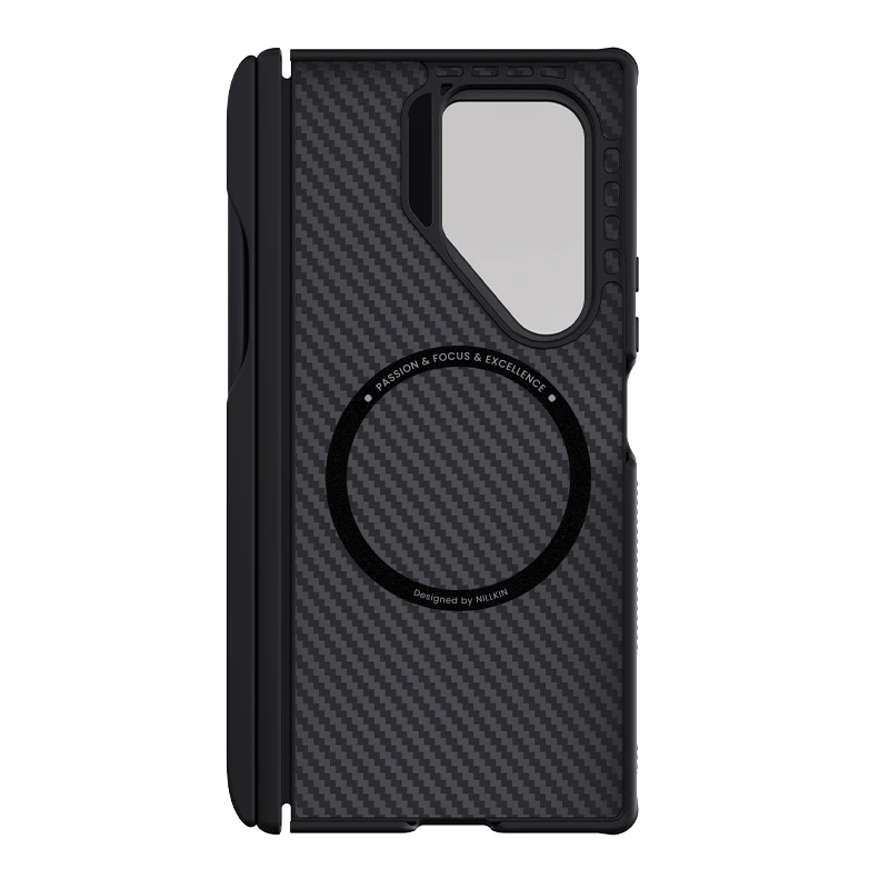 For Samsung Z Fold 7 5G Case, NILLKIN CarboProp, Ultra-Thin Aramid Fiber, Magnetic Stand + Precision Buttons, Stylus Pen Slot