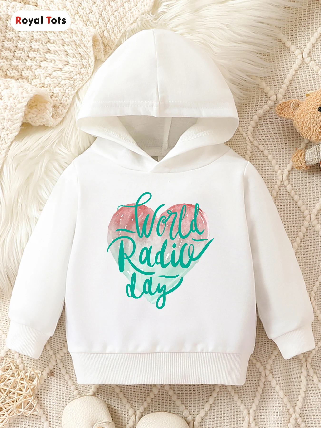 Autumn And Winter Baby Girl Round Neck Long Sleeved Casual Cute Cartoon Hoodie Suitable For Ages 1-2