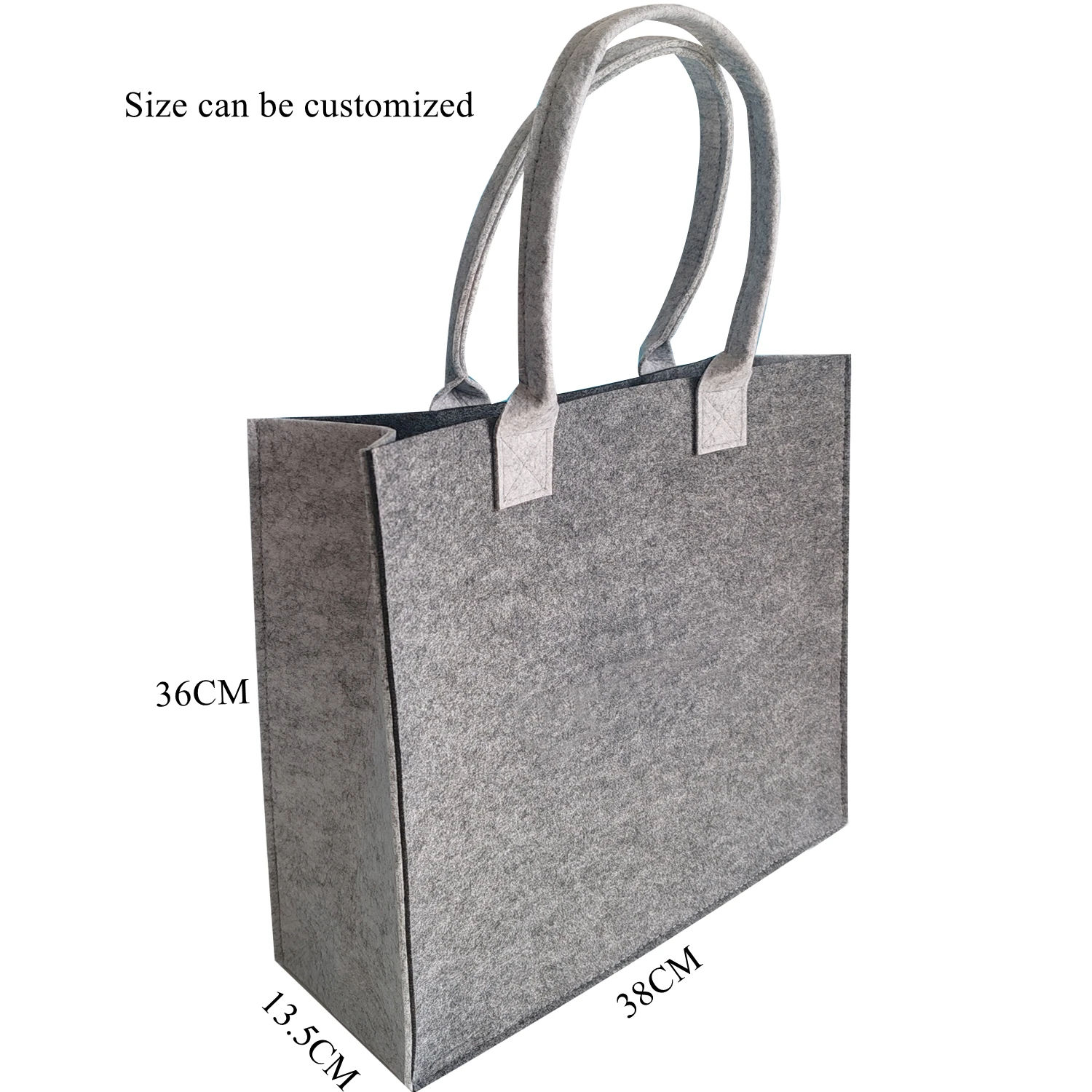 100pcs/Lot Wholesale High-quality Custom Logo Printed Felt Tote Shopping Gift Bags for Ladies with Hand Length Handle and Logo