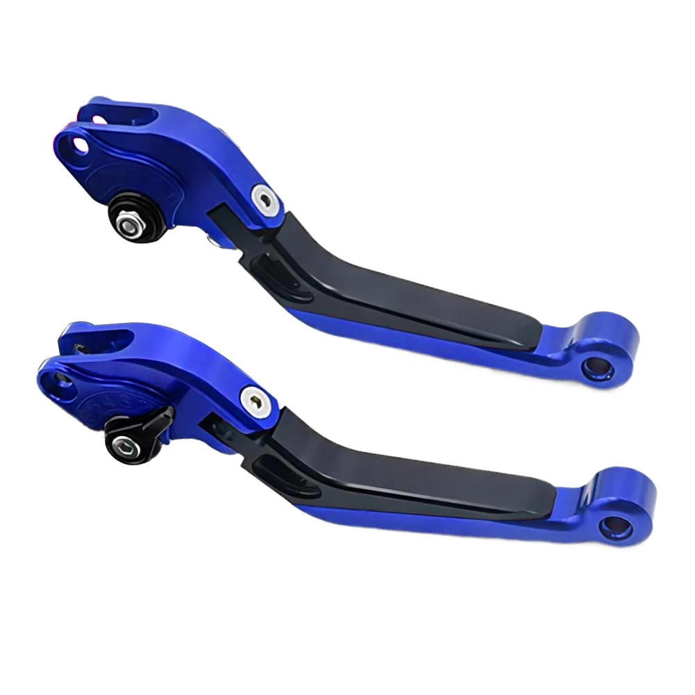 1 Pair Motorcycle Brake Clutch Lever Handle 6 Gear Positions Adjustable Aluminium Alloy Blue & Black