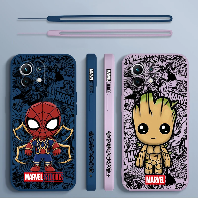 เคสโทรศัพท์การ์ตูน Marvel Groot Spiderman สำหรับ Xiaomi 14 13 11 10 T PRO Ultra Lite 5G ปลอกนิ่ม5g