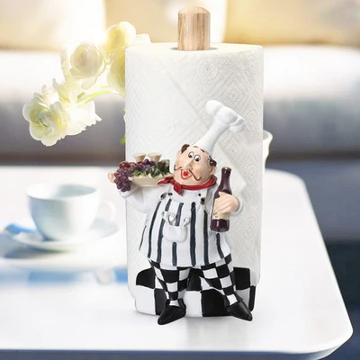 Bathroom Free Punch Paper Holder Creative Chef Character Household Vertical Paper Holder Kitchen Restaurant Paper Towel Holder